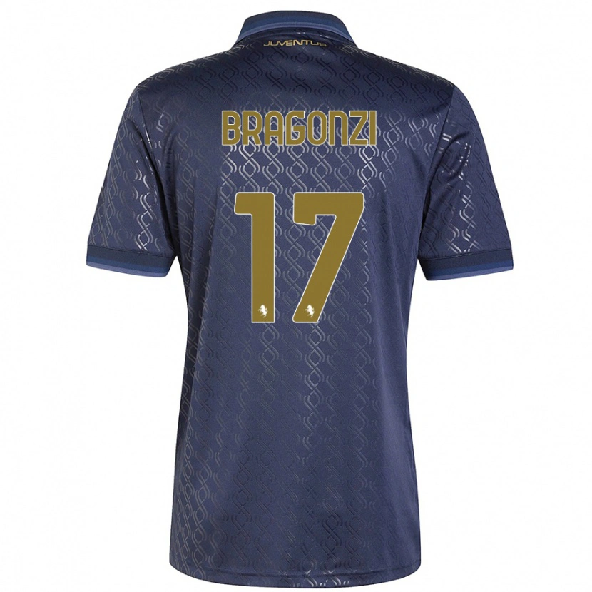 Danxen Niño Camiseta Asia Bragonzi #17 Azul Marino Equipación Tercera 2024/25 La Camisa