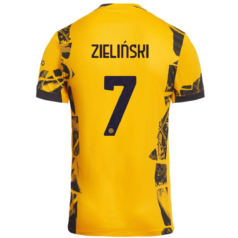 Danxen Niño Camiseta Piotr Zieliński #7 Dorado Negro Equipación Tercera 2024/25 La Camisa