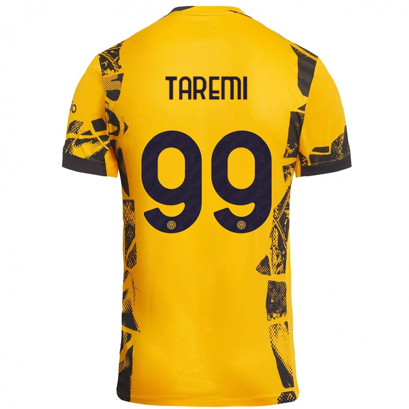 Danxen Niño Camiseta Mehdi Taremi #99 Dorado Negro Equipación Tercera 2024/25 La Camisa