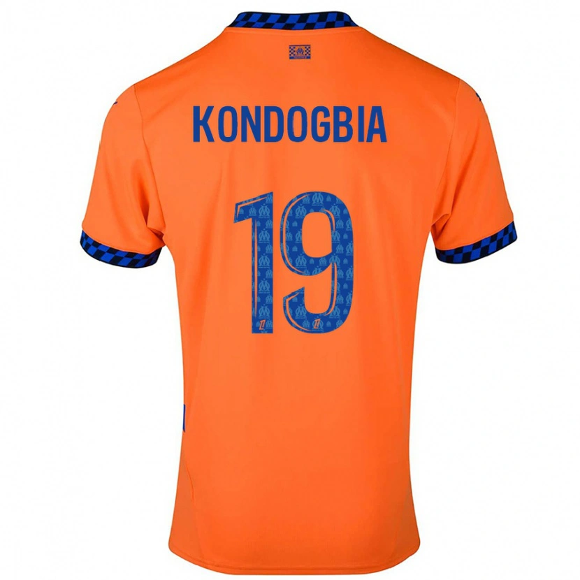 Danxen Niño Camiseta Geoffrey Kondogbia #19 Naranja Azul Oscuro Equipación Tercera 2024/25 La Camisa