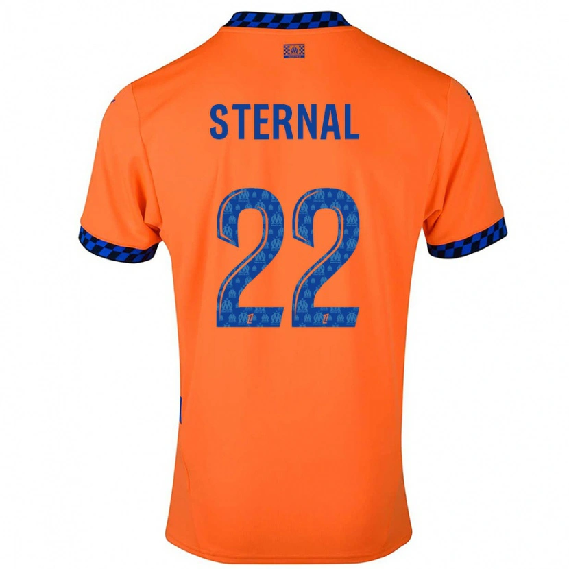 Danxen Niño Camiseta Enzo Sternal #22 Naranja Azul Oscuro Equipación Tercera 2024/25 La Camisa