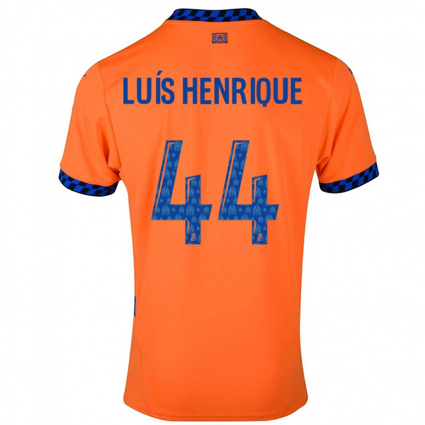 Danxen Niño Camiseta Luis Henrique #44 Naranja Azul Oscuro Equipación Tercera 2024/25 La Camisa