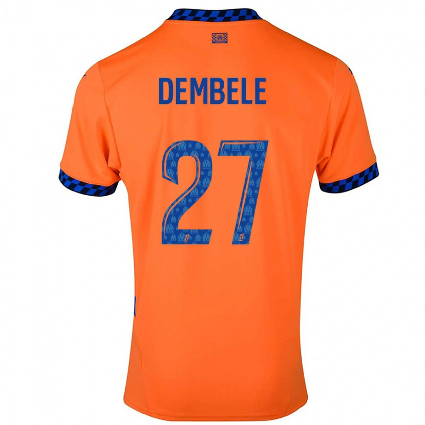 Danxen Niño Camiseta Coumba Dembélé #27 Naranja Azul Oscuro Equipación Tercera 2024/25 La Camisa