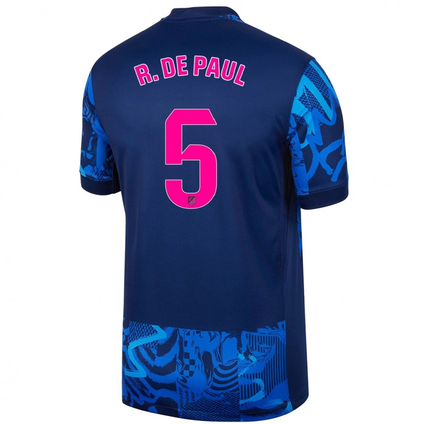 Danxen Niño Camiseta Rodrigo De Paul #5 Azul Real Equipación Tercera 2024/25 La Camisa
