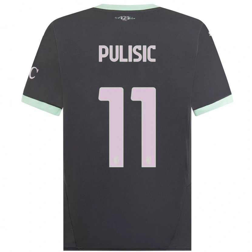 Danxen Niño Camiseta Christian Pulisic #11 Gris Equipación Tercera 2024/25 La Camisa