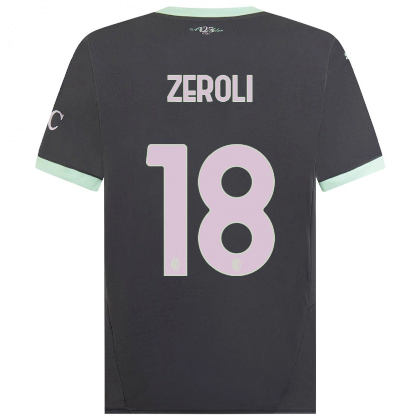 Danxen Niño Camiseta Kevin Zeroli #18 Gris Equipación Tercera 2024/25 La Camisa