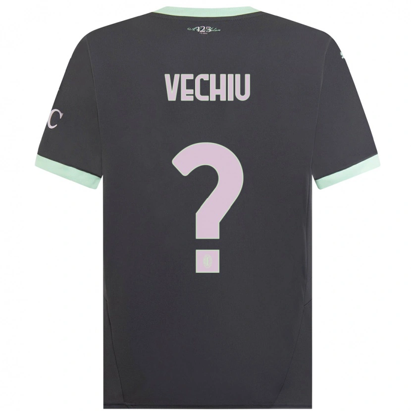 Danxen Niño Camiseta Christian Vechiu #0 Gris Equipación Tercera 2024/25 La Camisa