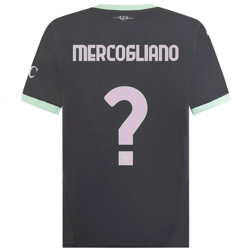 Danxen Niño Camiseta Mattia Mercogliano #0 Gris Equipación Tercera 2024/25 La Camisa