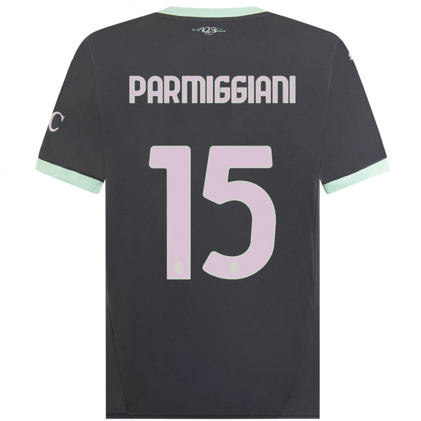 Danxen Niño Camiseta Pietro Parmiggiani #15 Gris Equipación Tercera 2024/25 La Camisa