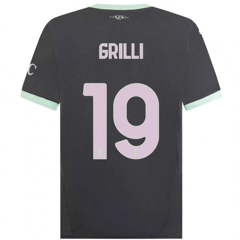Danxen Niño Camiseta Lorenzo Grilli #19 Gris Equipación Tercera 2024/25 La Camisa