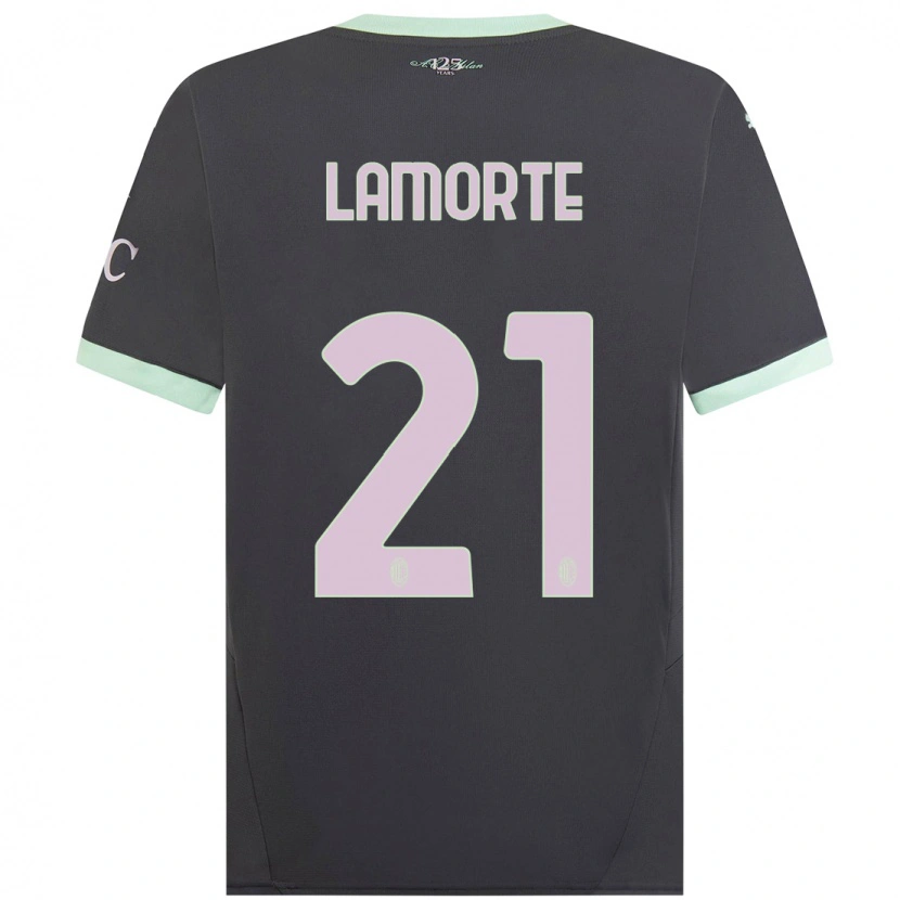 Danxen Niño Camiseta Alessandro Lamorte #21 Gris Equipación Tercera 2024/25 La Camisa