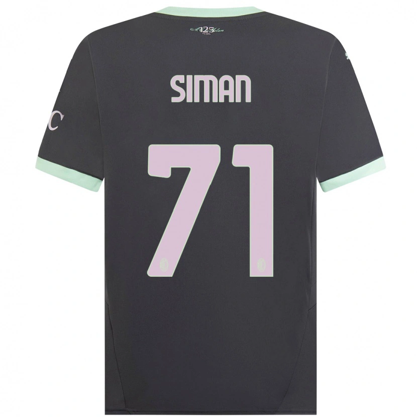 Danxen Niño Camiseta Alexandru Șiman #71 Gris Equipación Tercera 2024/25 La Camisa