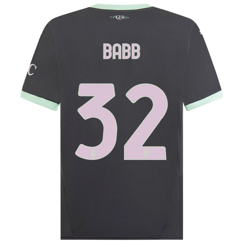 Danxen Niño Camiseta Selena Babb #32 Gris Equipación Tercera 2024/25 La Camisa
