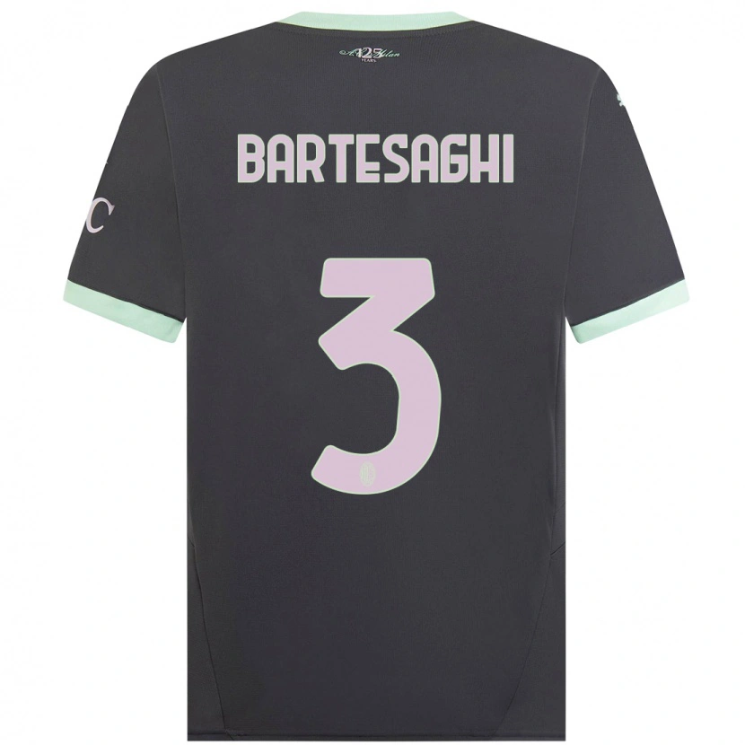 Danxen Niño Camiseta Davide Bartesaghi #3 Gris Equipación Tercera 2024/25 La Camisa