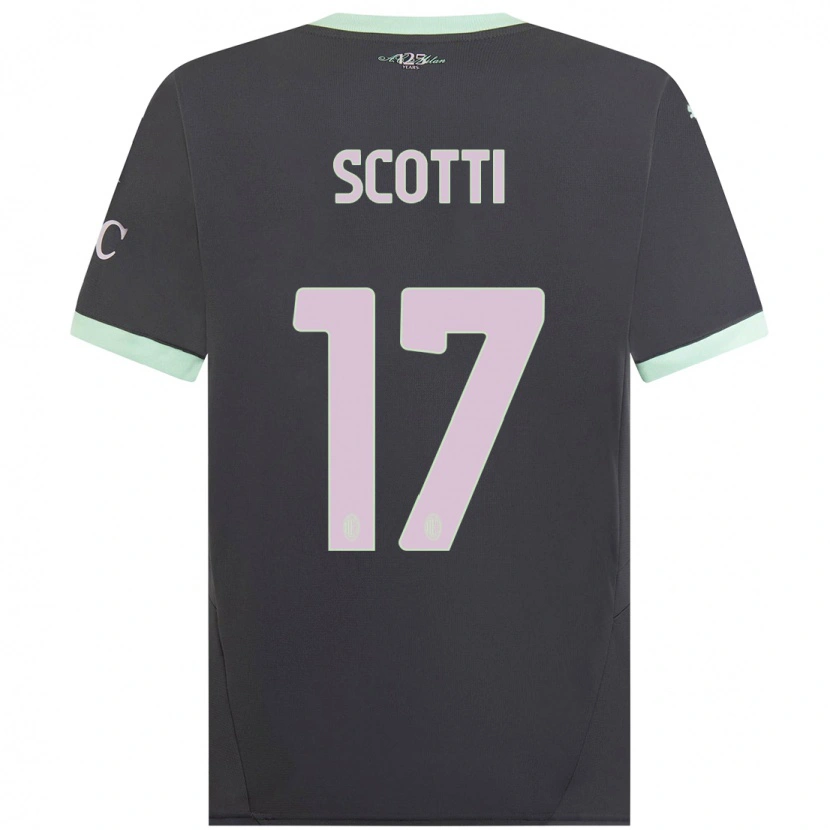 Danxen Niño Camiseta Filippo Scotti #17 Gris Equipación Tercera 2024/25 La Camisa