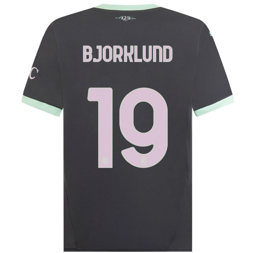 Danxen Niño Camiseta Lukas Bjorklund #19 Gris Equipación Tercera 2024/25 La Camisa
