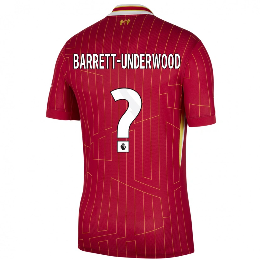 Danxen Hombre Camiseta Keehan Barrett-Underwood #0 Rojo Amarillo Blanco 1ª Equipación 2024/25 La Camisa