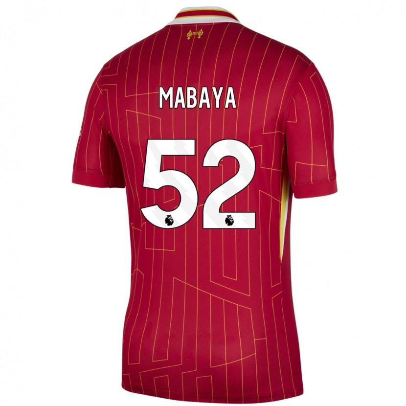 Danxen Hombre Camiseta Isaac Mabaya #52 Rojo Amarillo Blanco 1ª Equipación 2024/25 La Camisa