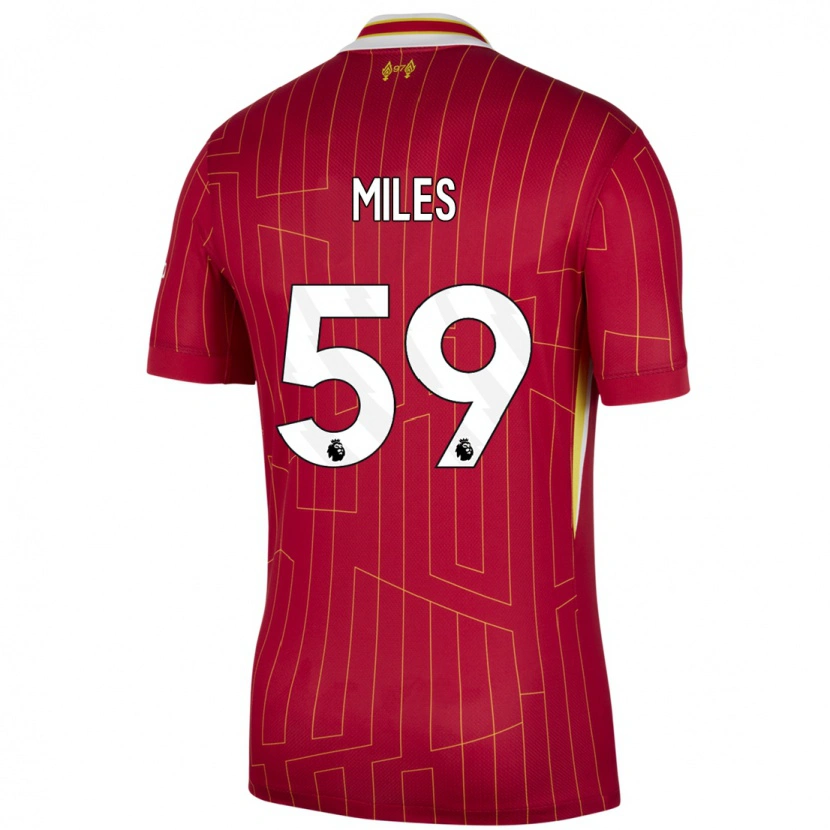 Danxen Hombre Camiseta Terence Miles #59 Rojo Amarillo Blanco 1ª Equipación 2024/25 La Camisa
