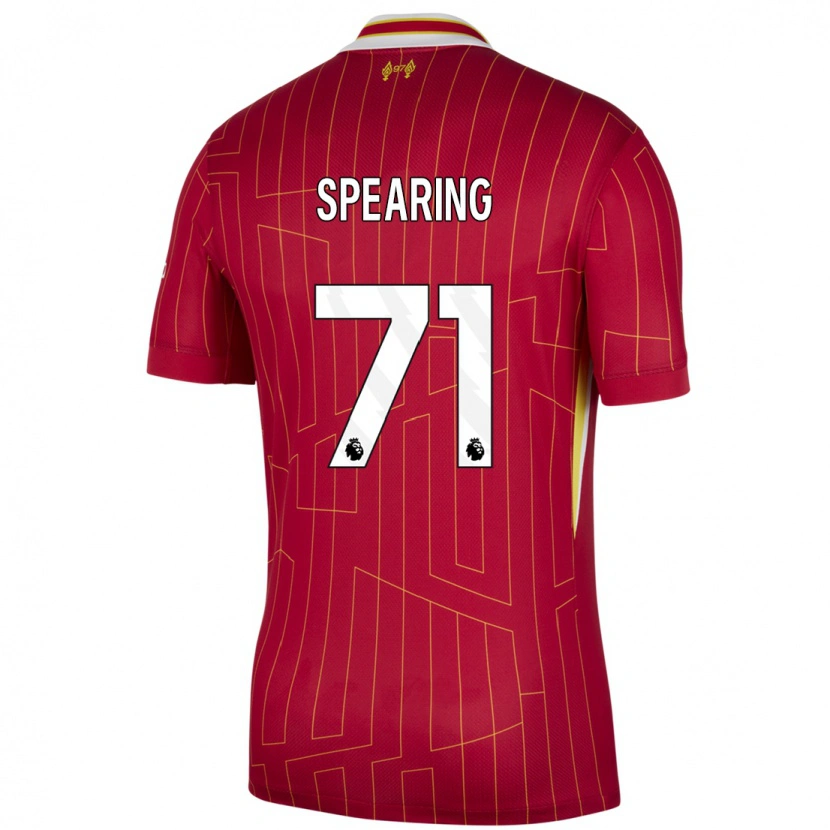 Danxen Hombre Camiseta Jay Spearing #71 Rojo Amarillo Blanco 1ª Equipación 2024/25 La Camisa