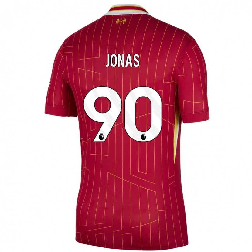 Danxen Hombre Camiseta Lee Jonas #90 Rojo Amarillo Blanco 1ª Equipación 2024/25 La Camisa