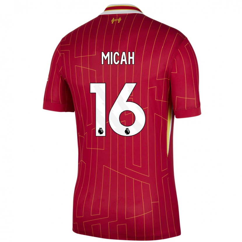 Danxen Hombre Camiseta Teagan Micah #16 Rojo Amarillo Blanco 1ª Equipación 2024/25 La Camisa
