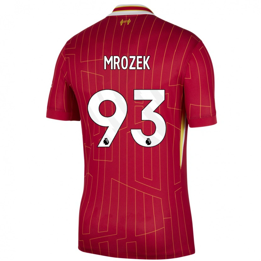 Danxen Hombre Camiseta Fabian Mrozek #93 Rojo Amarillo Blanco 1ª Equipación 2024/25 La Camisa