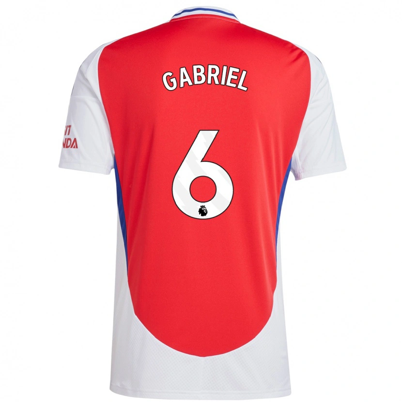 Danxen Hombre Camiseta Gabriel Magalhães #6 Rojo Blanco 1ª Equipación 2024/25 La Camisa