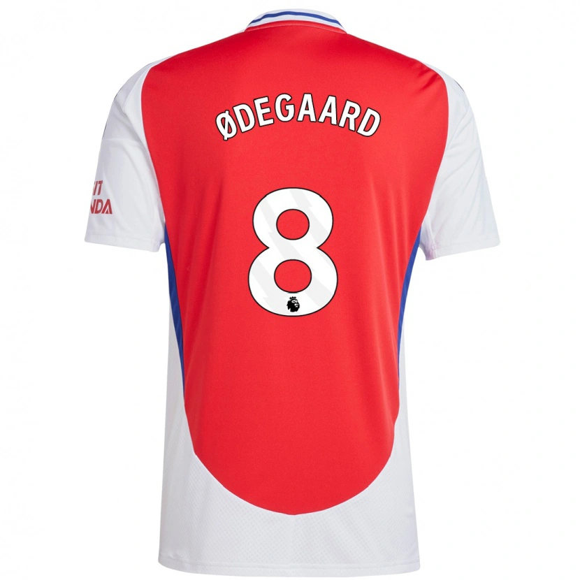 Danxen Hombre Camiseta Martin Ødegaard #8 Rojo Blanco 1ª Equipación 2024/25 La Camisa