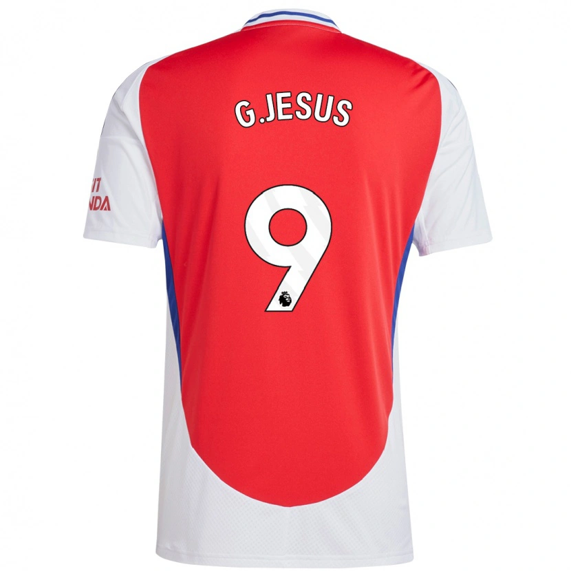 Danxen Hombre Camiseta Gabriel Jesus #9 Rojo Blanco 1ª Equipación 2024/25 La Camisa