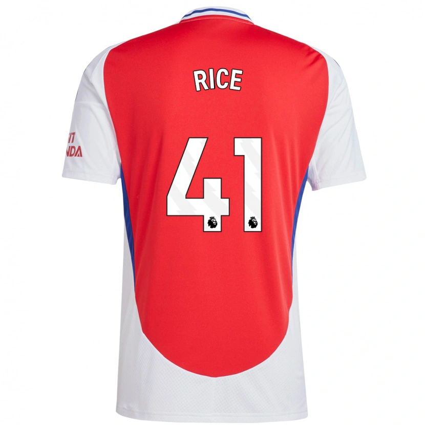 Danxen Hombre Camiseta Declan Rice #41 Rojo Blanco 1ª Equipación 2024/25 La Camisa