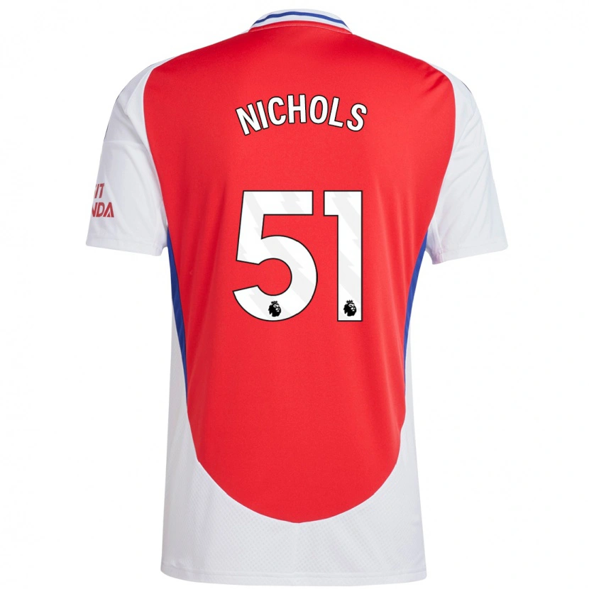 Danxen Hombre Camiseta Josh Nichols #51 Rojo Blanco 1ª Equipación 2024/25 La Camisa