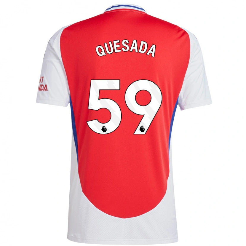 Danxen Hombre Camiseta Elián Quesada #59 Rojo Blanco 1ª Equipación 2024/25 La Camisa