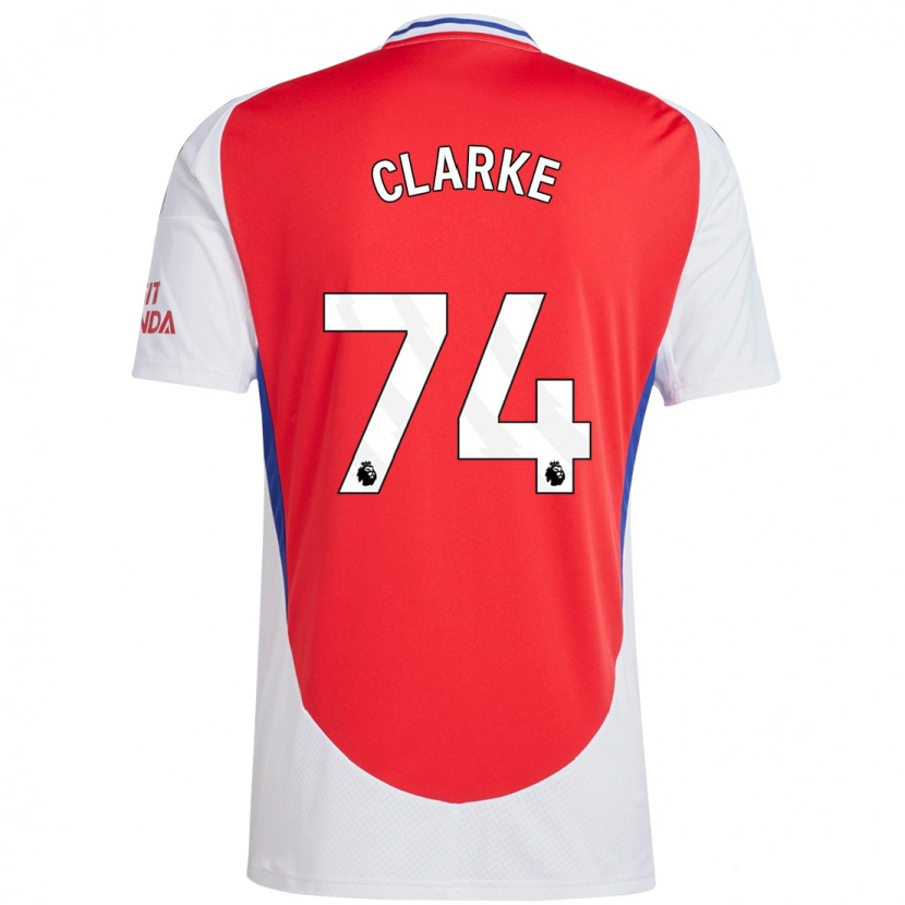 Danxen Hombre Camiseta Brayden Clarke #74 Rojo Blanco 1ª Equipación 2024/25 La Camisa