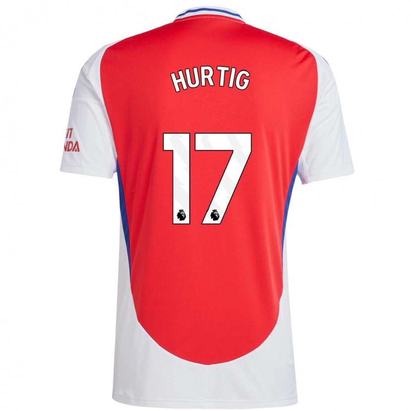 Danxen Hombre Camiseta Lina Hurtig #17 Rojo Blanco 1ª Equipación 2024/25 La Camisa