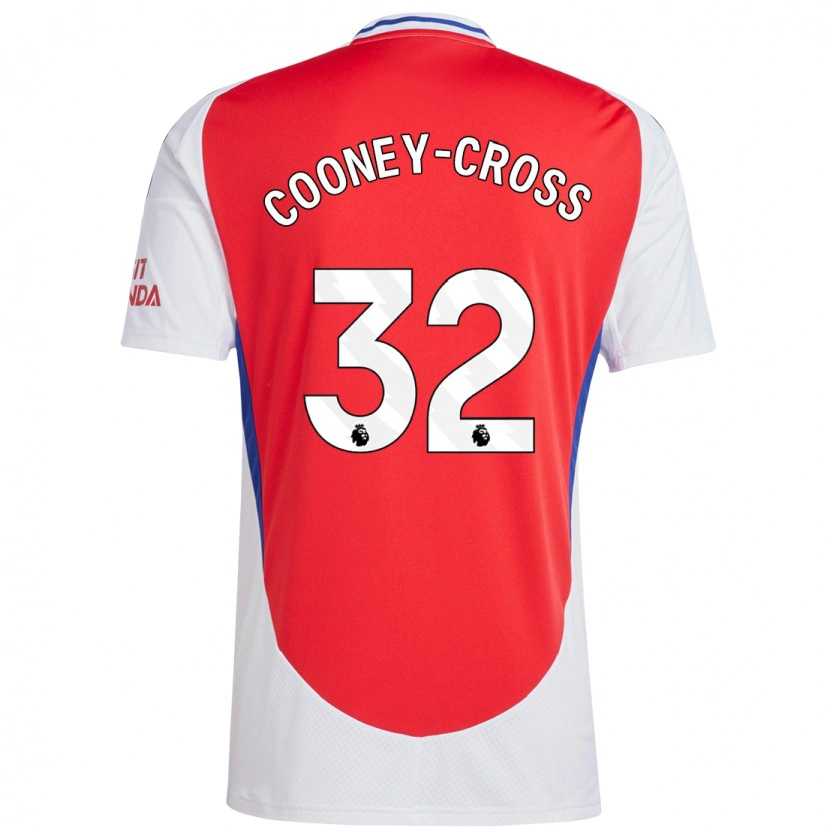 Danxen Hombre Camiseta Kyra Cooney-Cross #32 Rojo Blanco 1ª Equipación 2024/25 La Camisa