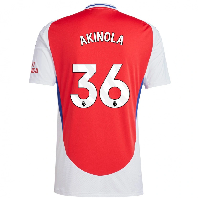 Danxen Hombre Camiseta Tim Akinola #36 Rojo Blanco 1ª Equipación 2024/25 La Camisa
