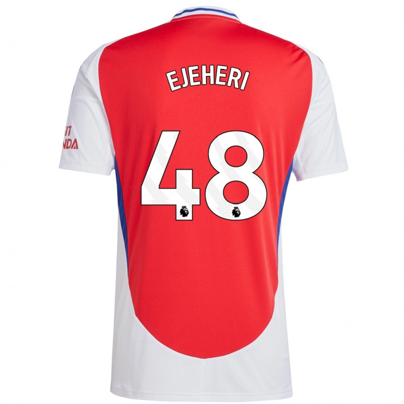 Danxen Hombre Camiseta Ovie Ejeheri #48 Rojo Blanco 1ª Equipación 2024/25 La Camisa