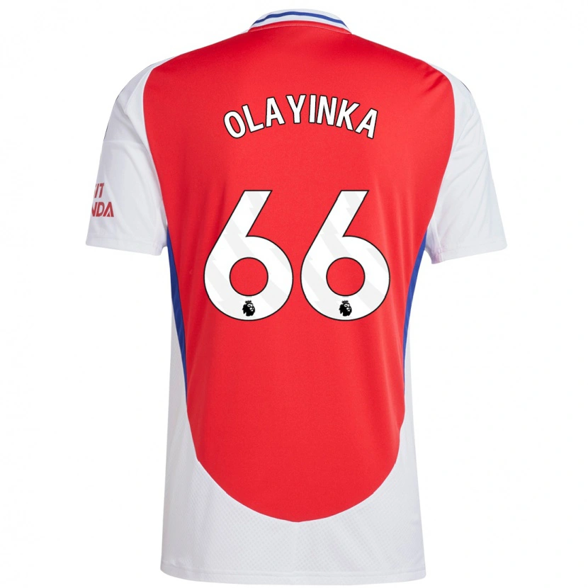 Danxen Hombre Camiseta James Olayinka #66 Rojo Blanco 1ª Equipación 2024/25 La Camisa