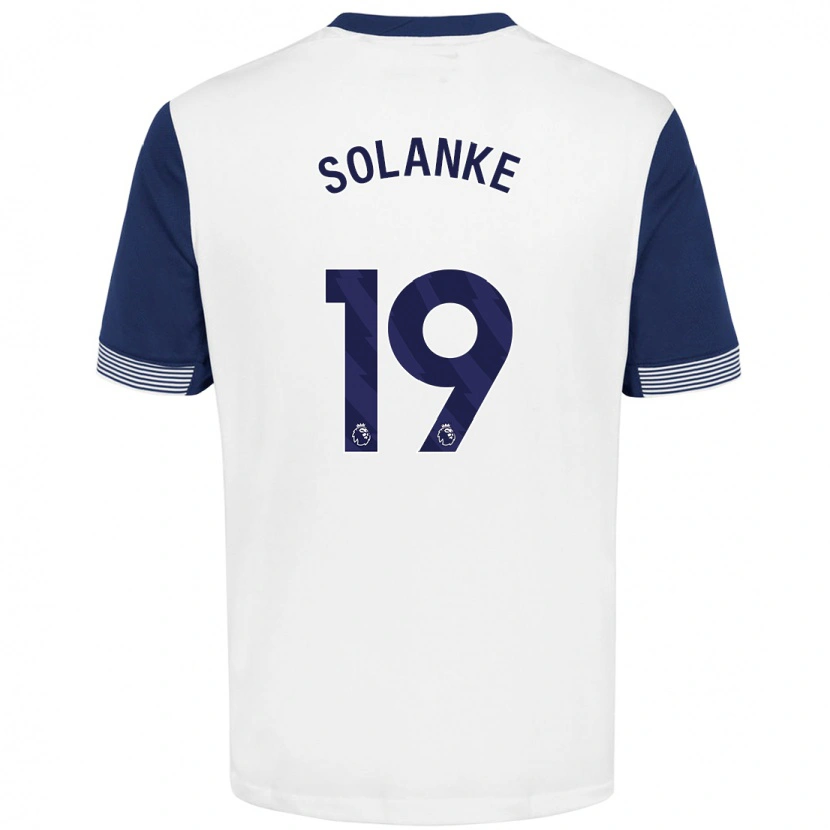 Danxen Hombre Camiseta Dominic Solanke #19 Blanco Azul 1ª Equipación 2024/25 La Camisa