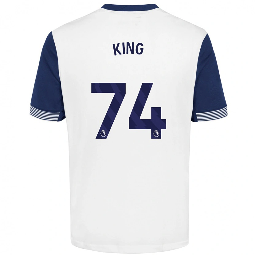 Danxen Hombre Camiseta Maeson King #74 Blanco Azul 1ª Equipación 2024/25 La Camisa