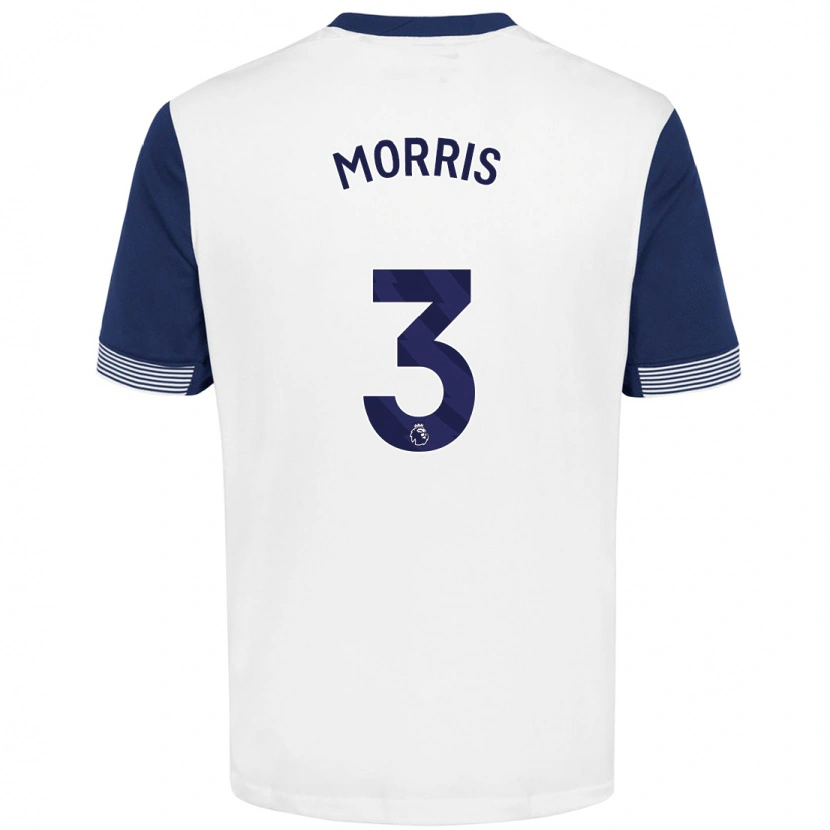 Danxen Hombre Camiseta Ella Morris #3 Blanco Azul 1ª Equipación 2024/25 La Camisa