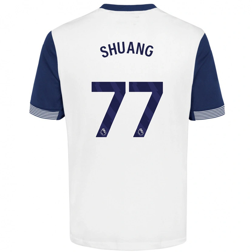 Danxen Hombre Camiseta Wang Shuang #77 Blanco Azul 1ª Equipación 2024/25 La Camisa