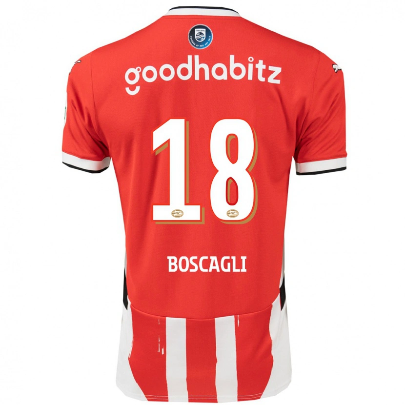 Danxen Hombre Camiseta Olivier Boscagli #18 Rojo Blanco 1ª Equipación 2024/25 La Camisa