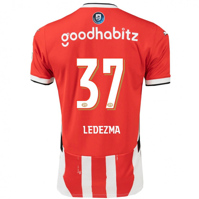 Danxen Hombre Camiseta Richard Ledezma #37 Rojo Blanco 1ª Equipación 2024/25 La Camisa