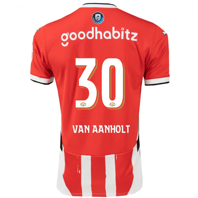 Danxen Hombre Camiseta Patrick Van Aanholt #30 Rojo Blanco 1ª Equipación 2024/25 La Camisa