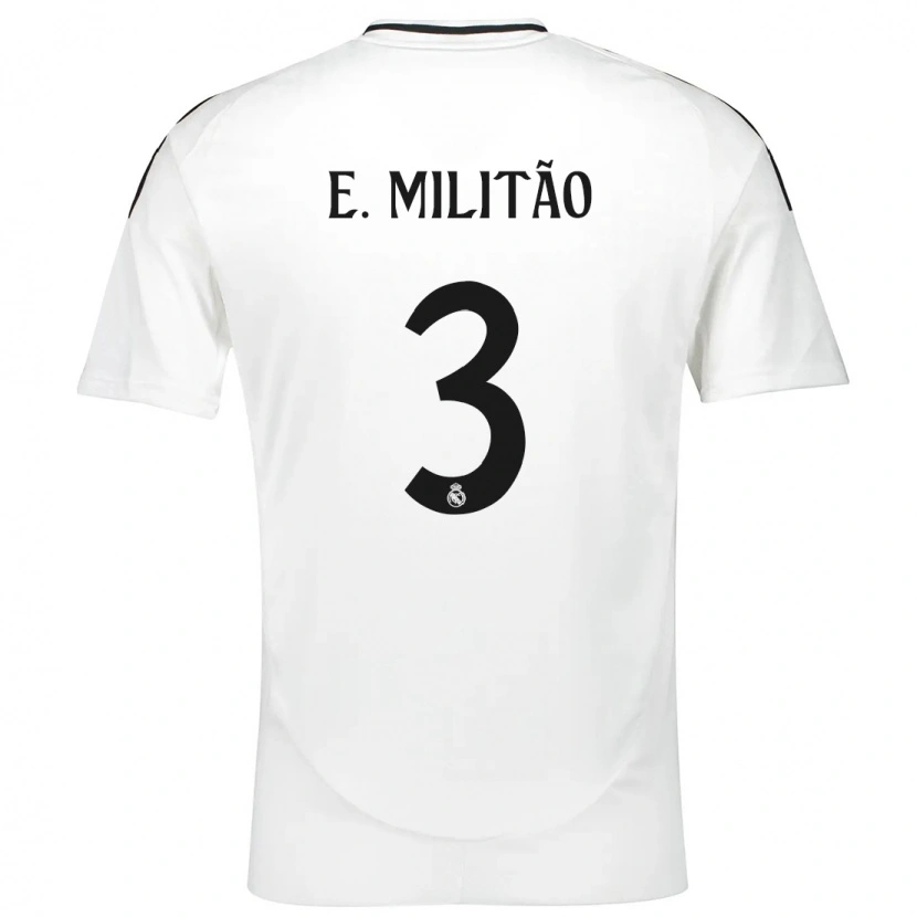 Danxen Hombre Camiseta Éder Militão #3 Blanco 1ª Equipación 2024/25 La Camisa