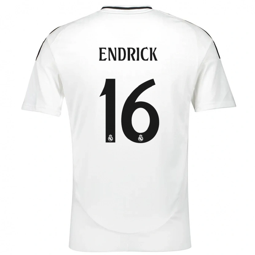 Danxen Hombre Camiseta Endrick #16 Blanco 1ª Equipación 2024/25 La Camisa