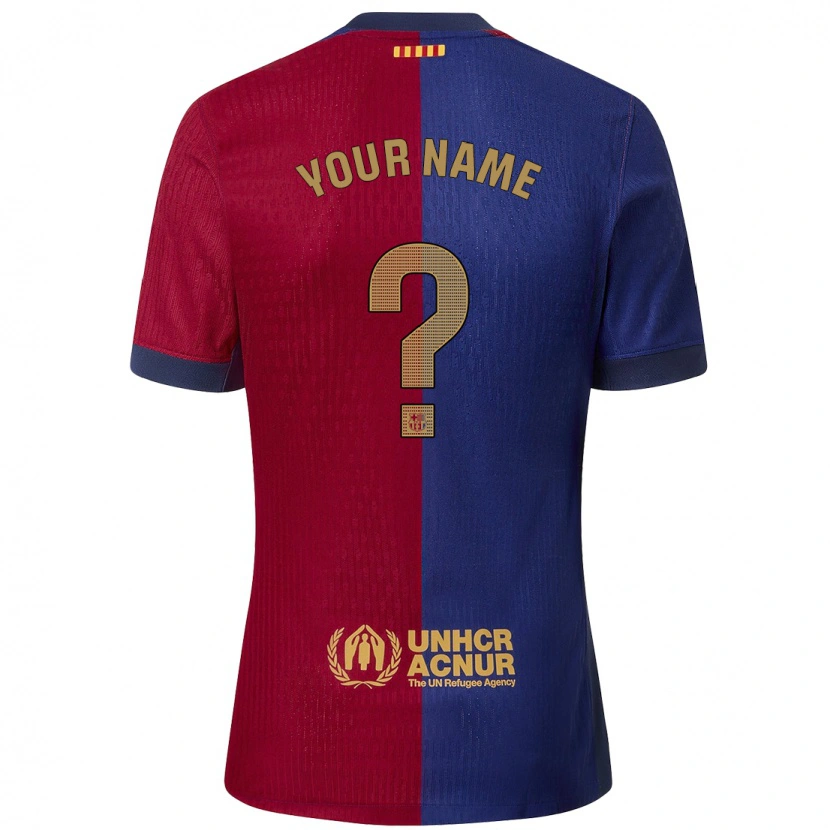 Danxen Hombre Camiseta Su Nombre #0 Azul Rojo 1ª Equipación 2024/25 La Camisa