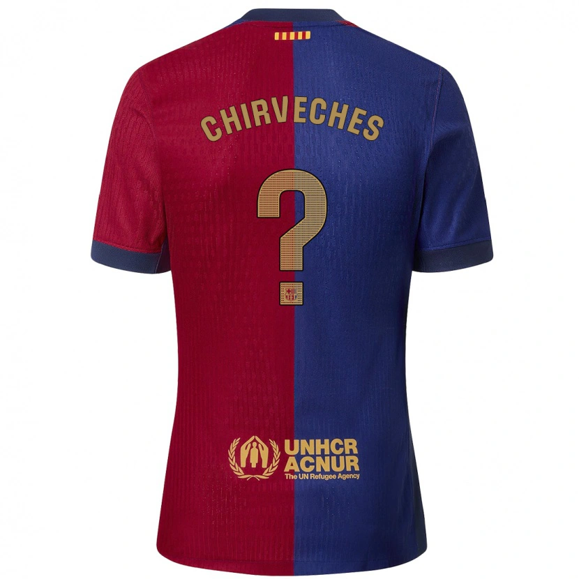 Danxen Hombre Camiseta Raúl Chirveches #0 Azul Rojo 1ª Equipación 2024/25 La Camisa